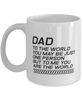 Funny Dad Mug, Dad To The World You May Be Just One Person, Sarcasm Birthday Gift For Father From Son Daughter, Daddy Christmas Gift