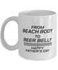 Funny Dad Mug, From Beach Body to Beer Belly Happy Father's Day, Sarcasm Birthday Gift For Father From Son Daughter, Daddy Christmas Gift