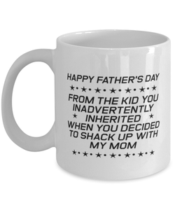 Funny Dad Mug, Happy Father's Day From The Kid You Inadvertently, Sarcasm Birthday Gift For Father From Son Daughter, Daddy Christmas Gift