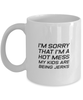 Funny Mom Mug, I'm Sorry That I'm A Hot Mess My Kids, Sarcasm Birthday Gift For Mother From Son Daughter, Mommy Christmas Gift