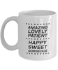 Funny Mom Mug, Amazing Lovely Patient Happy Sweet Gorgeous, Sarcasm Birthday Gift For Mother From Son Daughter, Mommy Christmas Gift