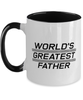 Funny Dad Two Tone Mug, World's Greatest Father, Sarcasm Birthday Gift For Father From Son Daughter, Daddy Christmas Gift