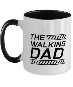 Funny Dad Two Tone Mug, The Walking Dad, Sarcasm Birthday Gift For Father From Son Daughter, Daddy Christmas Gift