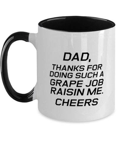 Image of Funny Dad Two Tone Mug, Dad, Thanks For Doing Such A Grape Job, Sarcasm Birthday Gift For Father From Son Daughter, Daddy Christmas Gift