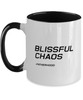 Funny Dad Two Tone Mug, Blissful Chaos -Fatherhood, Sarcasm Birthday Gift For Father From Son Daughter, Daddy Christmas Gift