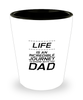 Funny Dad Shot Glass, Life Is An Incredible Journey To Share With You Dad, Sarcasm Birthday Gift For Father From Son Daughter, Daddy Christmas Gift