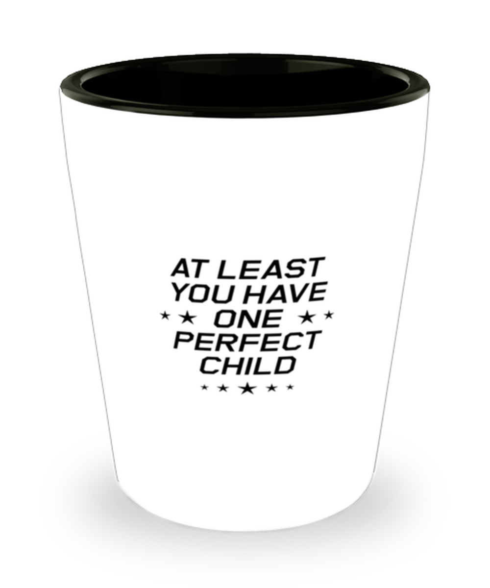 Funny Dad Shot Glass, At Least You Have One Perfect Child, Sarcasm Birthday Gift For Father From Son Daughter, Daddy Christmas Gift