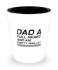 Funny Dad Shot Glass, Dad A Full Heart And An Empty Wallet, Sarcasm Birthday Gift For Father From Son Daughter, Daddy Christmas Gift