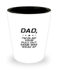 Funny Dad Shot Glass, Dad, I'm Glad Your Pull Out Game Was Weak AF, Sarcasm Birthday Gift For Father From Son Daughter, Daddy Christmas Gift