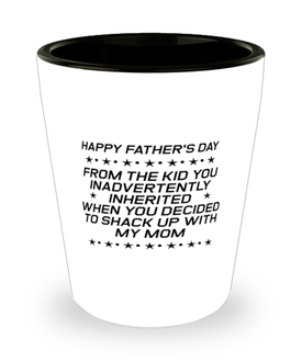 Funny Dad Shot Glass, Happy Father's Day From The Kid You Inadvertently, Sarcasm Birthday Gift For Father From Son Daughter, Daddy Christmas Gift