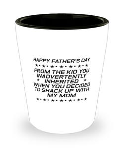Funny Dad Shot Glass, Happy Father's Day From The Kid You Inadvertently, Sarcasm Birthday Gift For Father From Son Daughter, Daddy Christmas Gift