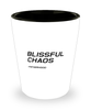 Funny Dad Shot Glass, Blissful Chaos -Fatherhood, Sarcasm Birthday Gift For Father From Son Daughter, Daddy Christmas Gift