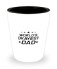 Funny Dad Shot Glass, World's Okayest Dad, Sarcasm Birthday Gift For Father From Son Daughter, Daddy Christmas Gift