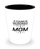 Funny Mom Shot Glass, If Found In Microwave Please Return To Mom, Sarcasm Birthday Gift For Mother From Son Daughter, Mommy Christmas Gift