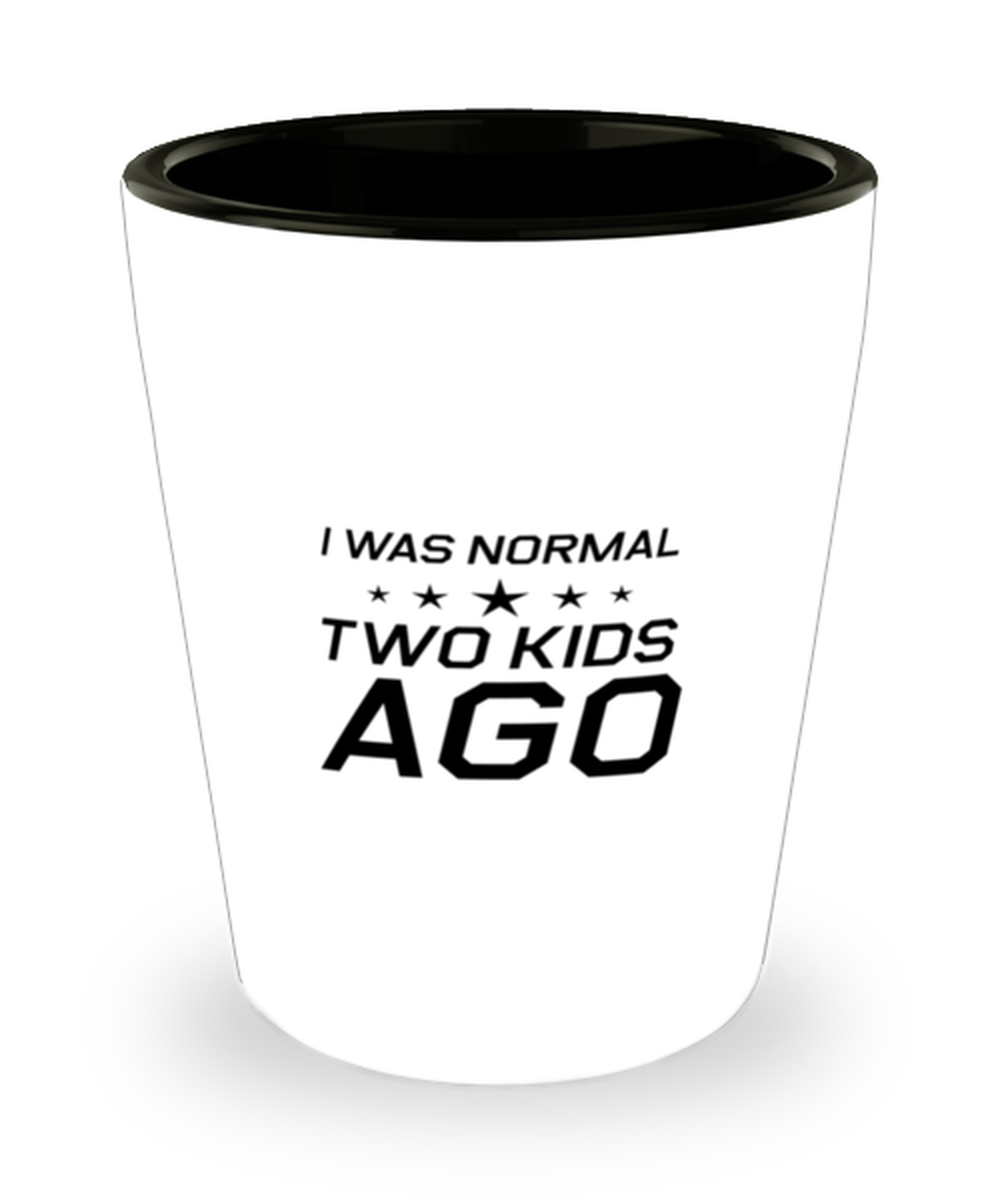 Funny Mom Shot Glass, I Was Normal Two Kids Ago, Sarcasm Birthday Gift For Mother From Son Daughter, Mommy Christmas Gift