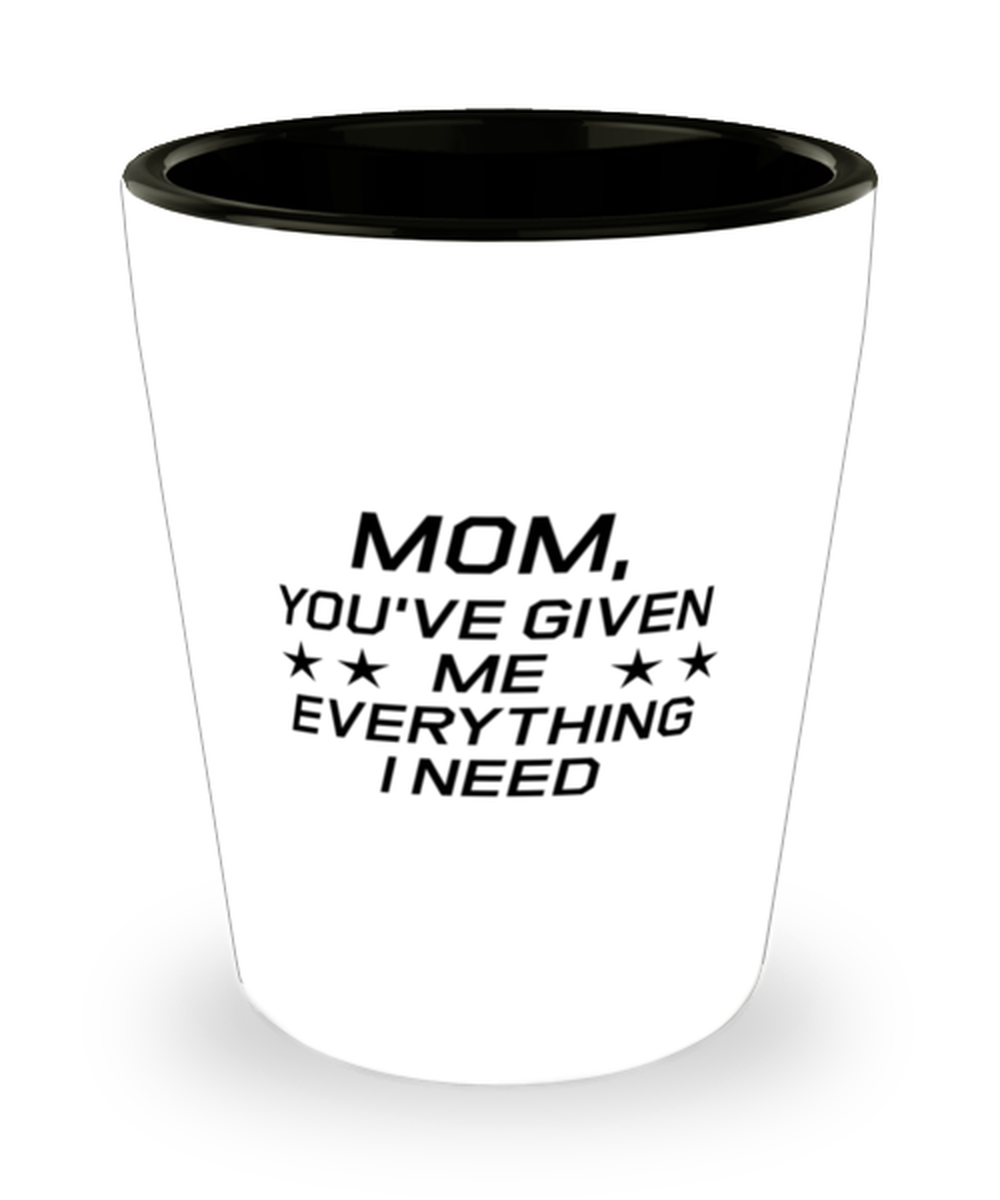 Funny Mom Shot Glass, Mom, You've Given Me Everything I Need, Sarcasm Birthday Gift For Mother From Son Daughter, Mommy Christmas Gift