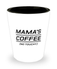 Funny Mom Shot Glass, Mama's Coffee (No Touchy), Sarcasm Birthday Gift For Mother From Son Daughter, Mommy Christmas Gift