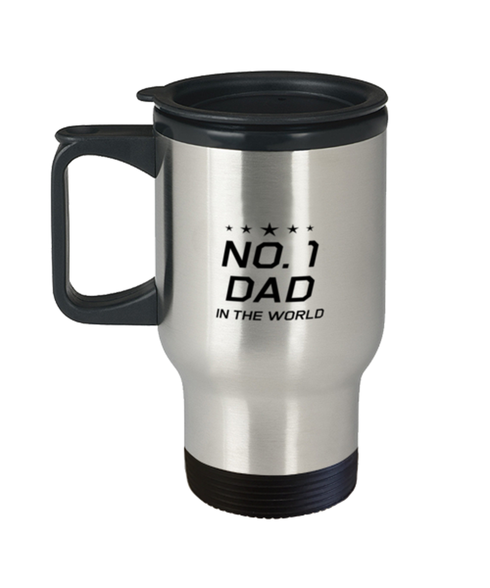 Funny Dad Travel Mug, No. 1 Dad In The World, Sarcasm Birthday Gift For Father From Son Daughter, Daddy Christmas Gift